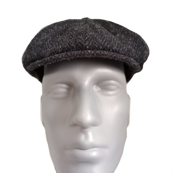 PEAKY BLINDERS Hartside Harris Tweed® Arran 8pc Cap HS15 BLACK - PICK SIZE - Picture 4 of 12